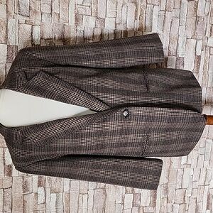 Sag Harbor Plaid Single Button Blazer Jacket